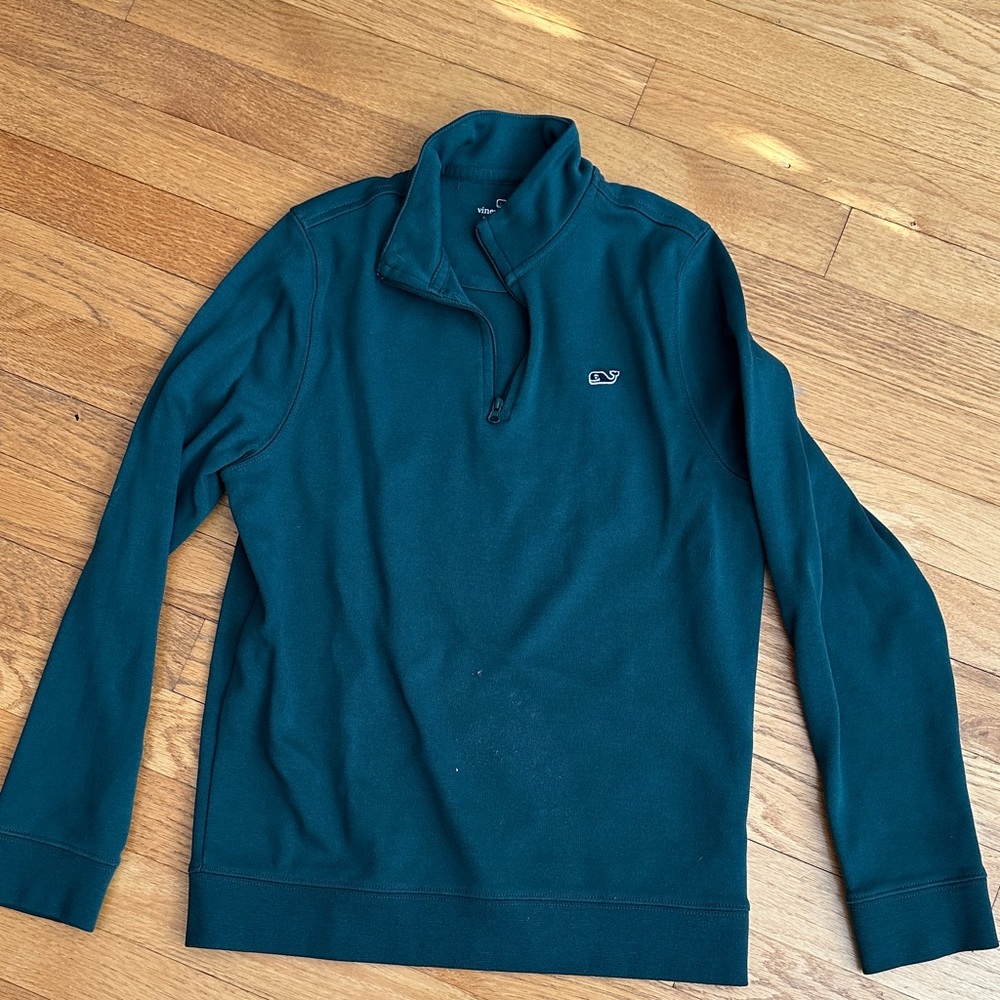 Boys Forest Green Half-Zip Sweater M 10-12